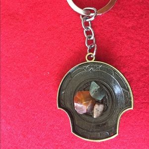 Different kind stone key chain